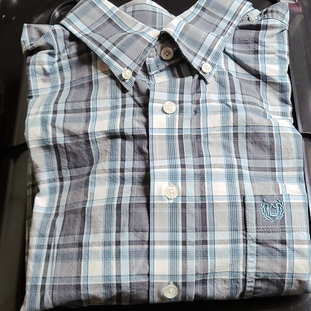 🔖3 For $10 🛍 Men's Casual Button Down Shirt - Blue Plaid - Picture 3 of 12